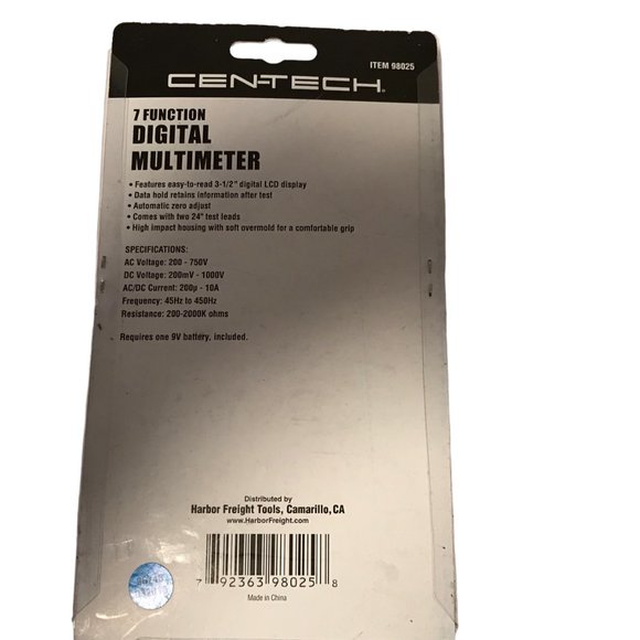 CENTECH Digital Multimeter, Electrical Tester, NEW - Picture 4 of 4